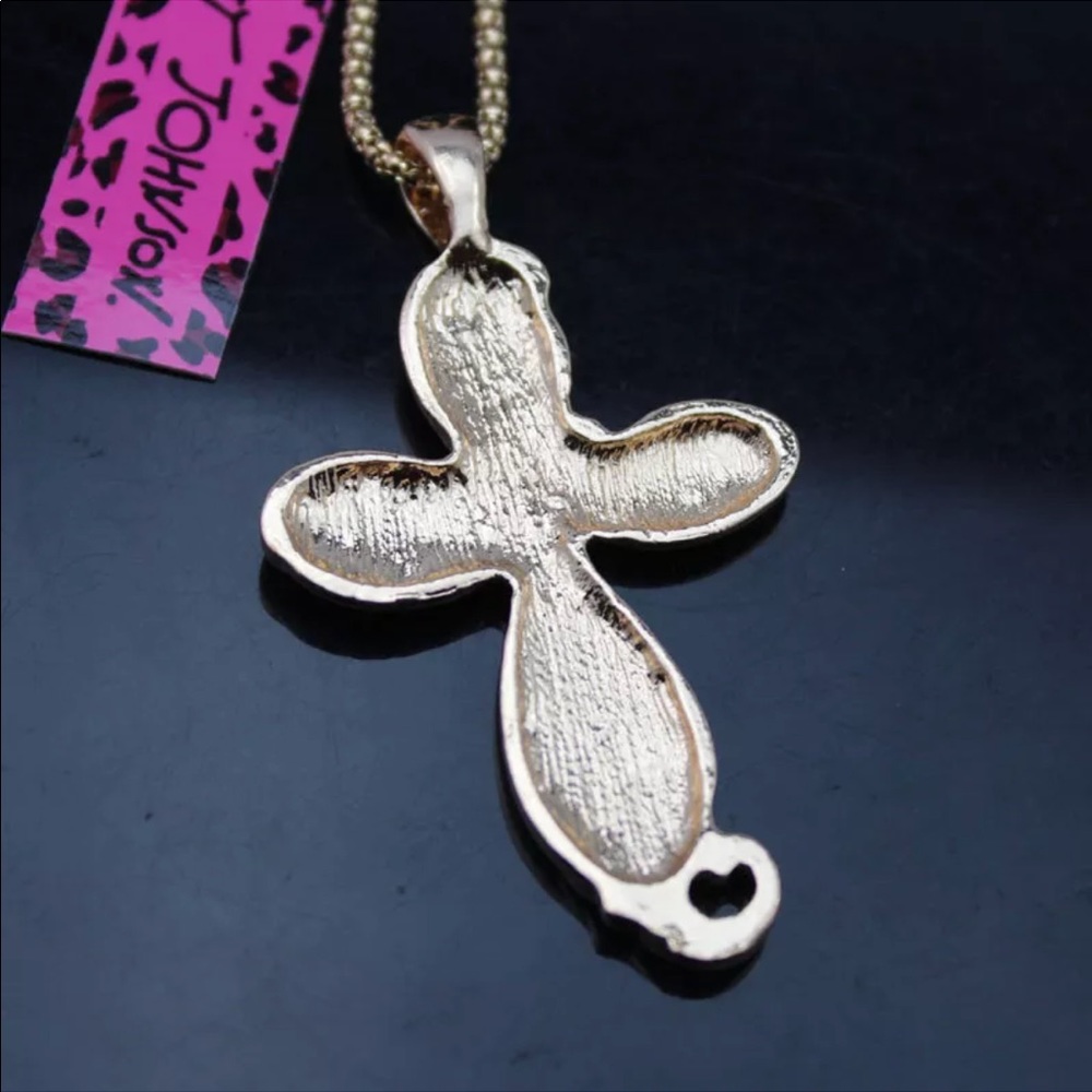 Betsey Johnson colorful enamel cross necklace🌷 - Picture 3 of 5